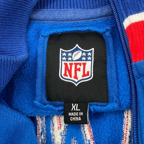 NFL NY Giants Blue Red Zip Up Fleece Jacket Size XL Men's - Picture 2 of 8